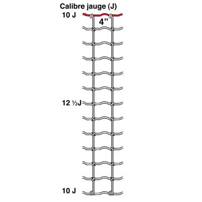 Clôture pour chèvres et moutons Noeud Square Deal 48" de haut / 12-1/2 gauge / 4’’ espacement verticaux / 100’